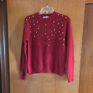 H&M Red Sweater with White Details